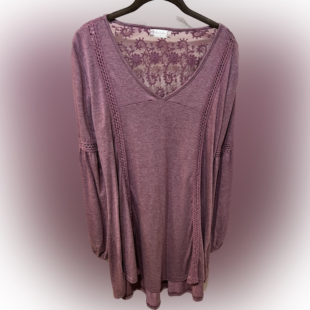 #17 Vintage Altar’d State Plumb LS Dress/Tunic? Lace Back